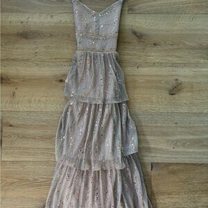 Speechless Metallic Tiered Maxi Dress
